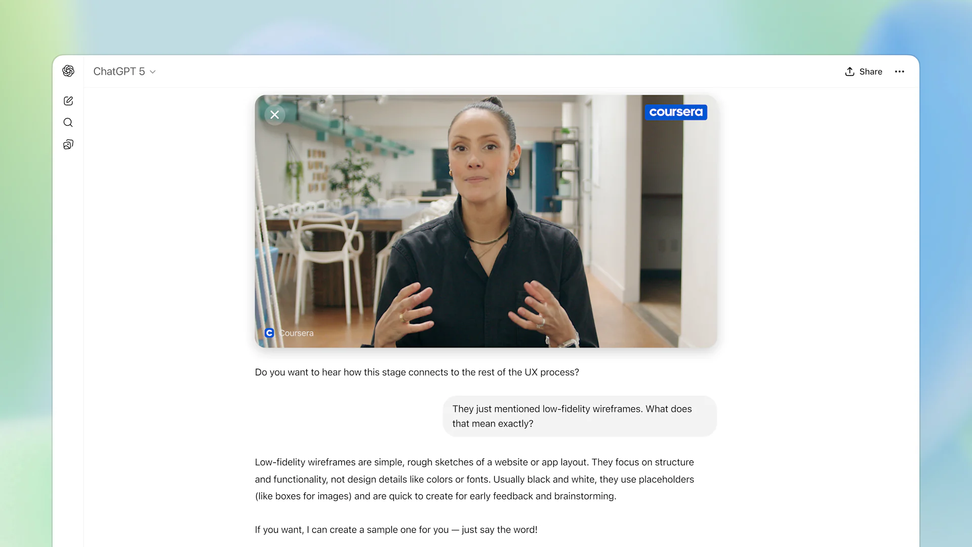 Courseraの学習動画画面